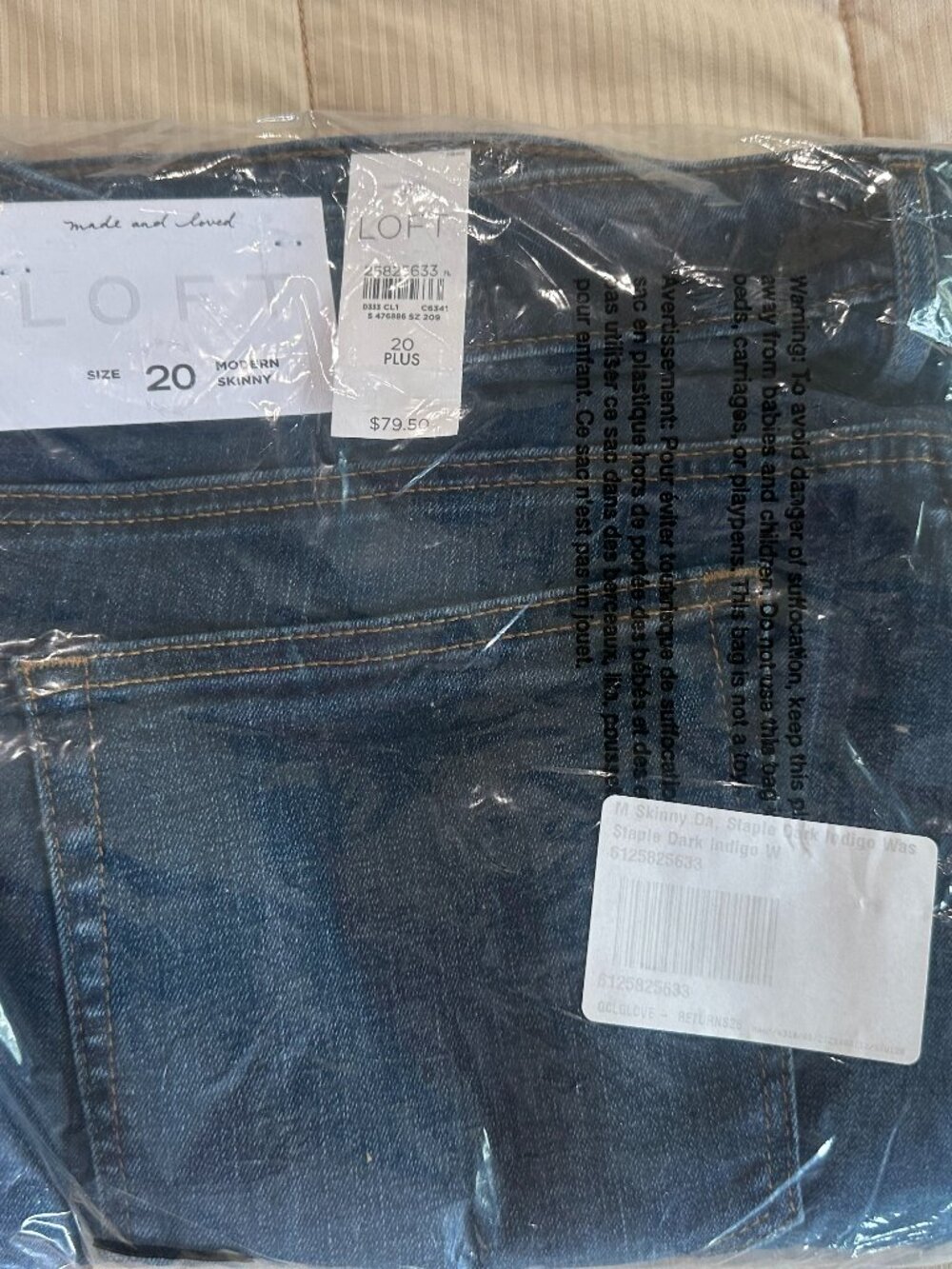 NWT LOFT Plus Size 20 Modern Skinny Jeans Dark Wash Stretch Denim